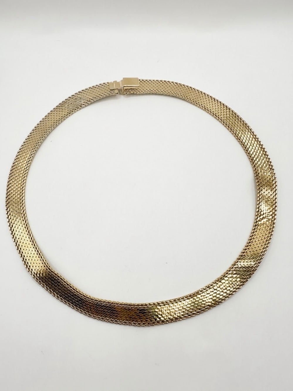 MONET Vintage Gold Mesh Collar Necklace | Statement Choker Short Chain